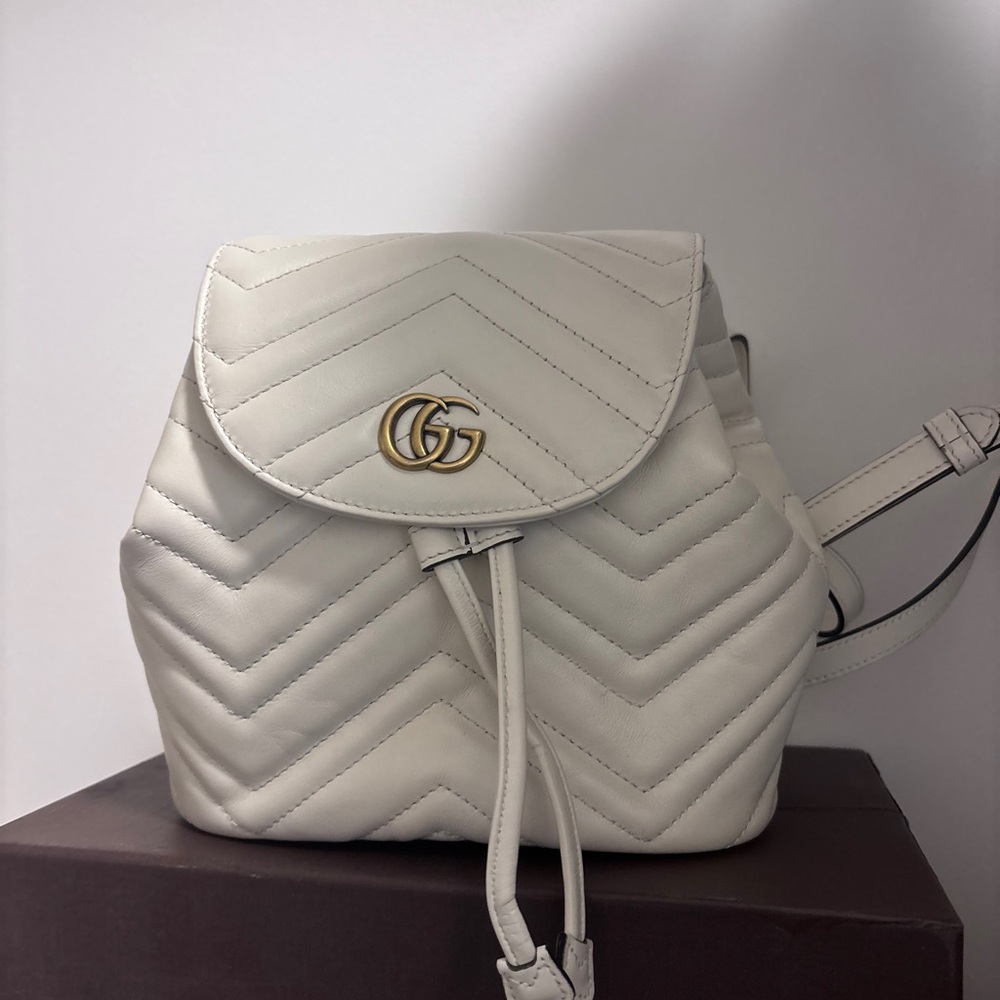 authentic Gucci gg marmont white backpack
